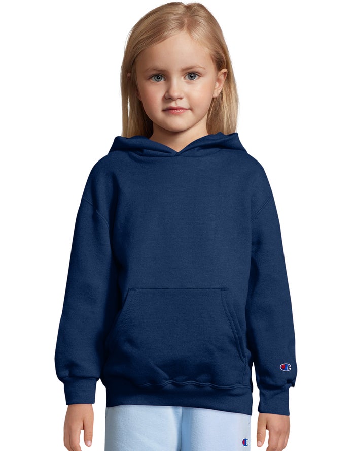 Champion Double Dry Fleece Pullover Kiz Çocuk Kapşonlu Sweatshirt Lacivert ( MYKIGD927 )